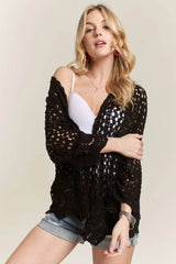 ADORA Crochet Cardigan With Scallop Hem