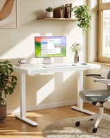 Height Adjustable Standing Desk 48x24 Inch With USB Ports And Drawer White-1