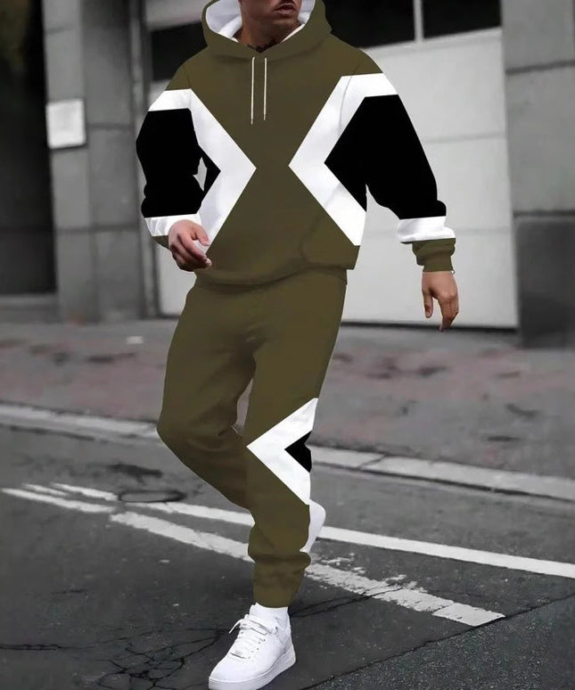 Men's Fashion Trendy Casual All-matching Hooded Sweatshirt And Sweatpants Suit