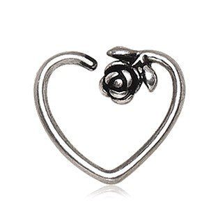 316L Stainless Steel Rose Heart Cartilage Earring-1
