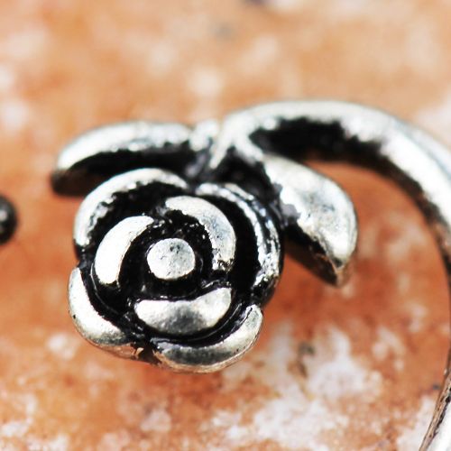 316L Stainless Steel Rose Heart Cartilage Earring-2
