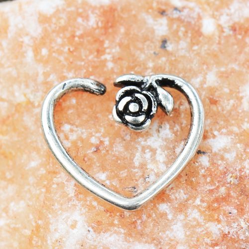 316L Stainless Steel Rose Heart Cartilage Earring-0