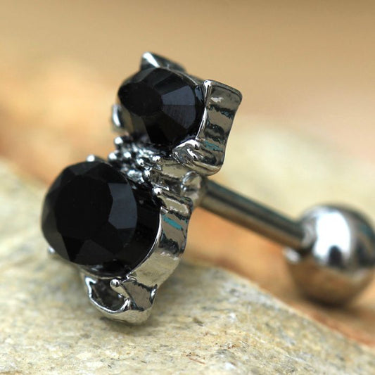 316L Stainless Steel Fancy Black Cat Cartilage Earring-1