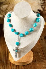 Giana Peacock Cross Pendant Necklace