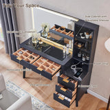 48 Inches Charcoal Grey Vanity Desk Illuminated Mirror-3