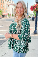 Adelynn Square Ruffled Trim PLUS Blouse
