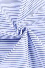 Stripe Smocked Long Sleeve Button-Up Shirt