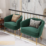 Green Velvet Accent Chair With Gold Legs For Living Room-3