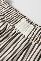 Stripe Pocketed Elastic High Waist Pants