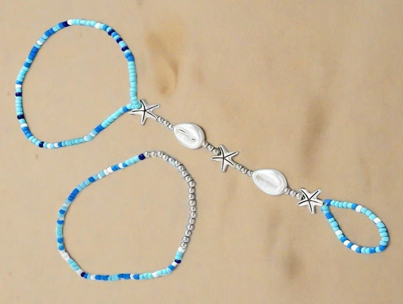 Beachy Anklet Toe Ring Barefoot Sandal Anklet-2