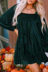 Velvet Tie-Back Square Neck Babydoll Dress