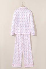 Bow Tie Shirt and Pants Pajama Set