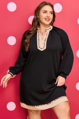 Ainsley Block Trim Ribbed PLUS Dress