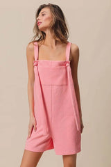 BiBi Texured Jacquard Romper with Side Pockets