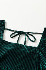 Velvet Tie-Back Square Neck Babydoll Dress