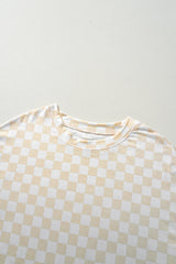 Checker Long Sleeve Top and Pants Lounge Set