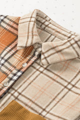 Plaid Colorblock Patchwork Chest Pocket Shirt Jacket