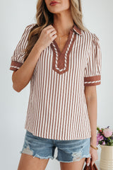 Romina Short Bubble Sleeve Blouse