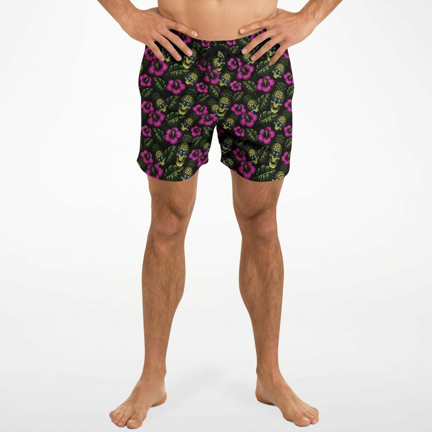 Rad Palm Pineapple Head Men's Swim Trunks