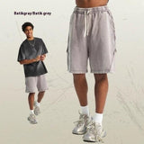 Batik Washed Patch Craft Retro Heavy Men's Trendy Shorts