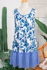Dior Ruffle Hem Patchwork Dress