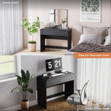 Black Vanity Desk With Advanced Organizational Storage-2