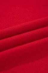 Solid Collared V-Neck Ribbed Edge Sweater