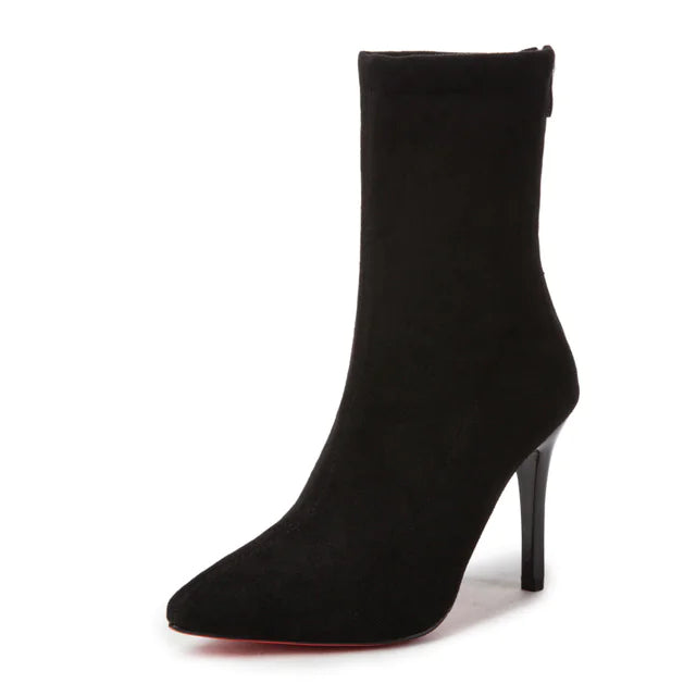 Classically Chic Women's Sock Boots with High Stiletto Heels