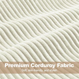 Beige Corduroy Barrel Chair With Pocket Coil Support