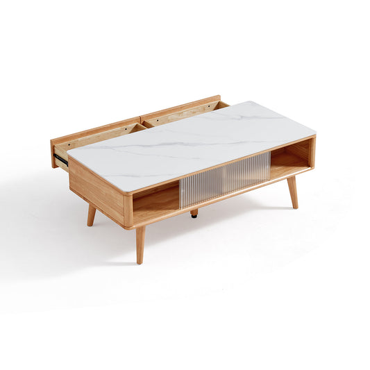 Four Seasons Solid Wood and White Coffee Table-1