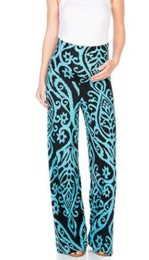 Bohemian Print Leopard Wide Leg Pants for Women