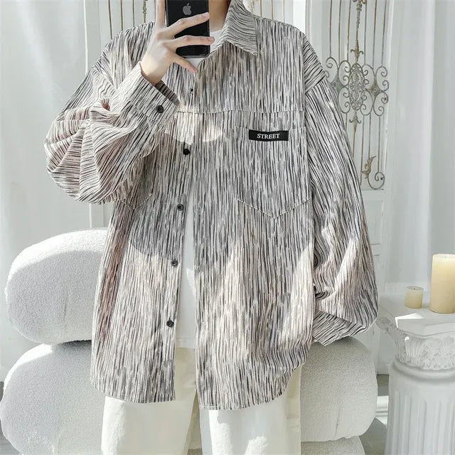 Men's Classic Harajuku Oversized Button-Up Shirts - All Sizes