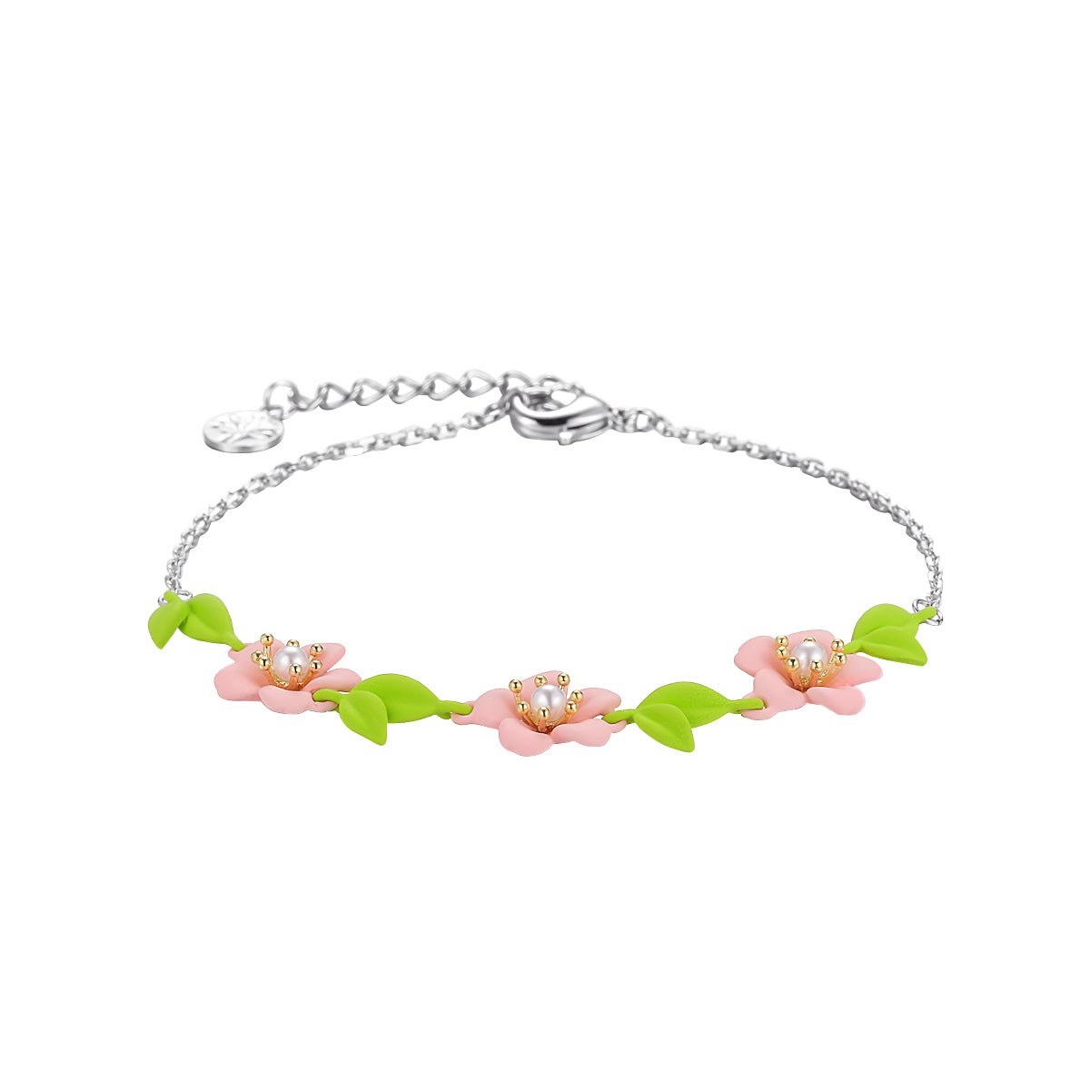 Hibiscus Flower Silver Bracelet-0