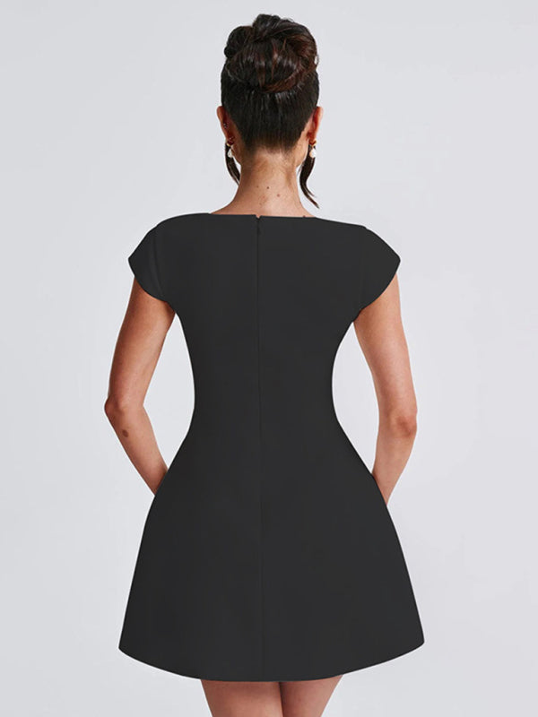 Sexy Vintage Cap Sleeve A-Line Mini Dress