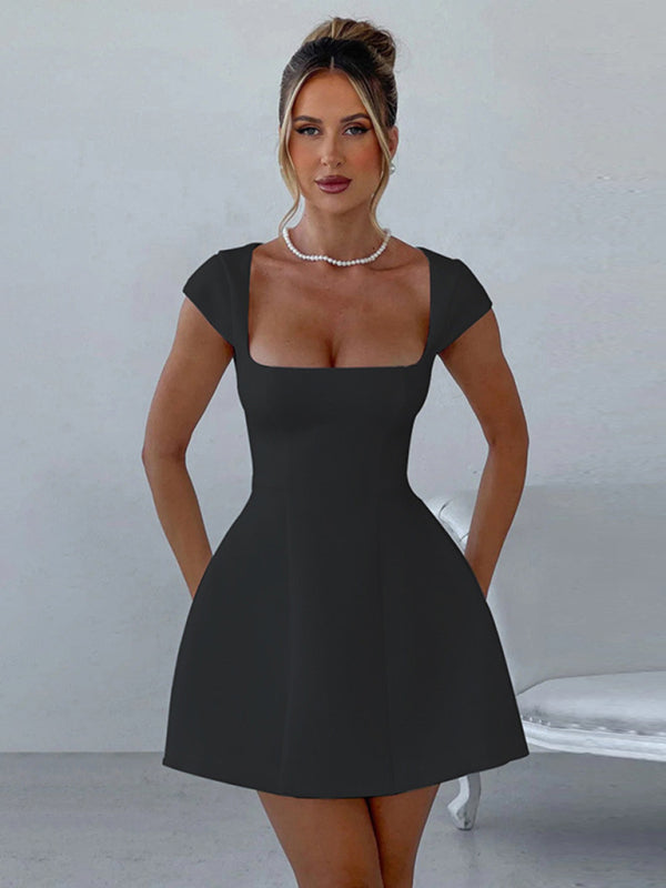 Sexy Vintage Cap Sleeve A-Line Mini Dress