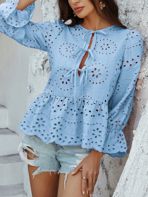Vintage Boho Style Lace-Up Cardigan