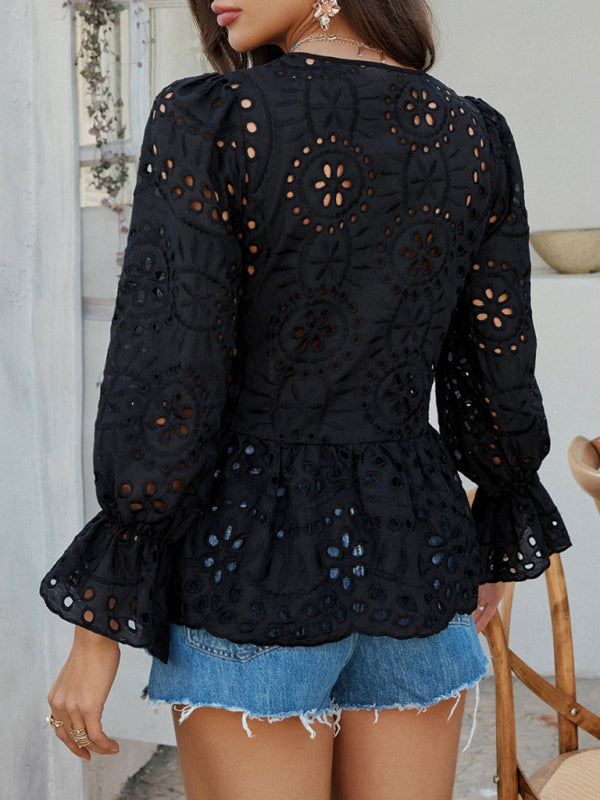 Vintage Boho Style Lace-Up Cardigan