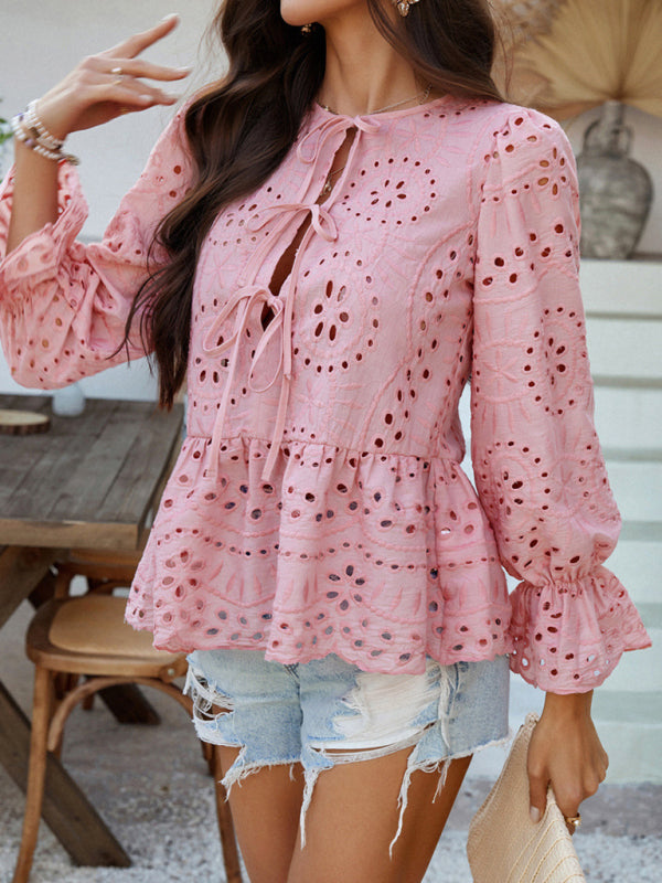 Vintage Boho Style Lace-Up Cardigan