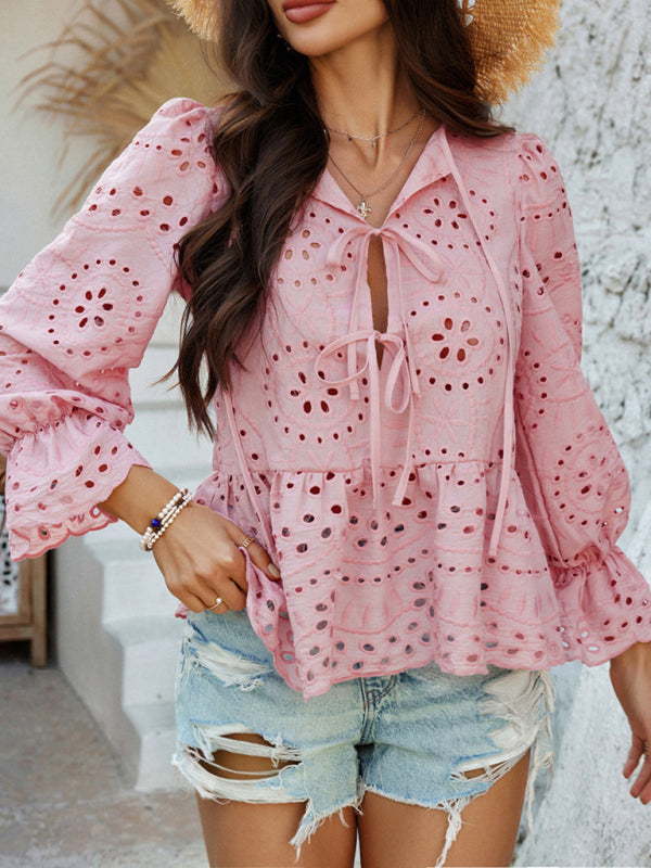 Vintage Boho Style Lace-Up Cardigan