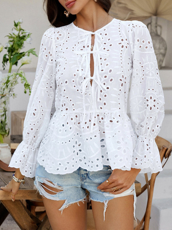 Vintage Boho Style Lace-Up Cardigan