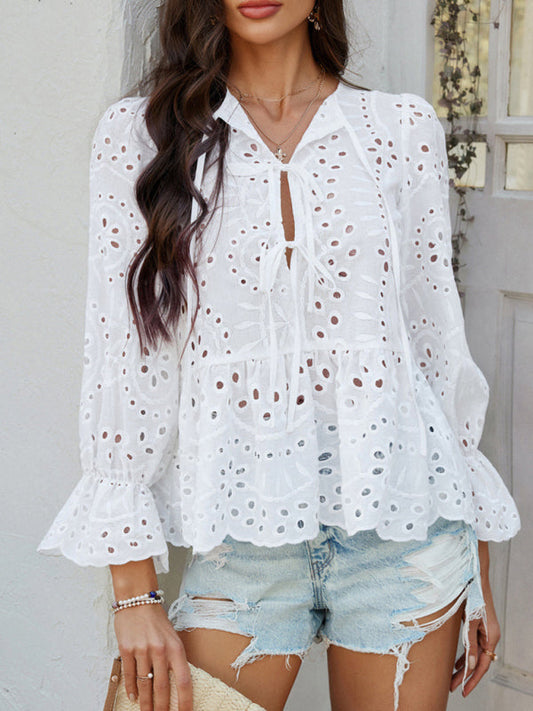 Vintage Boho Style Lace-Up Cardigan