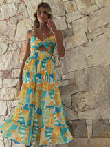 Beach holiday long dress sexy hot girl suspender dress