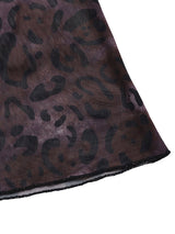 Modern Party Elegant Retro Style Off-shoulder Long Sleeve Mesh Leopard Print Dress
