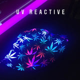Black Rainbow Weed Print Bucket Hat | UV Blacklight Reactive