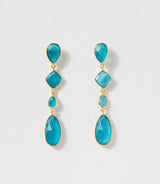 Mixed Gemstone Strand Earrings