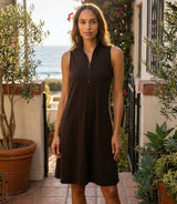 Sleeveless Zip-Up Travel Jersey Dress