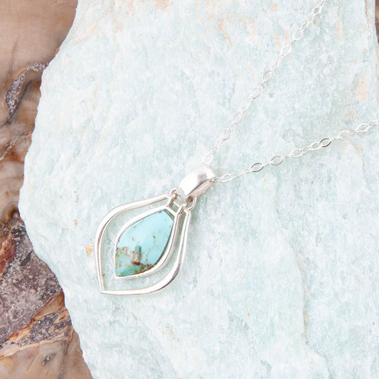 Melita Blue Turquoise and Sterling Silver Necklace