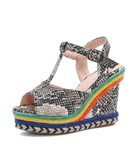 Women's Retro Thick-Soled  High Heel Wedge Sandals