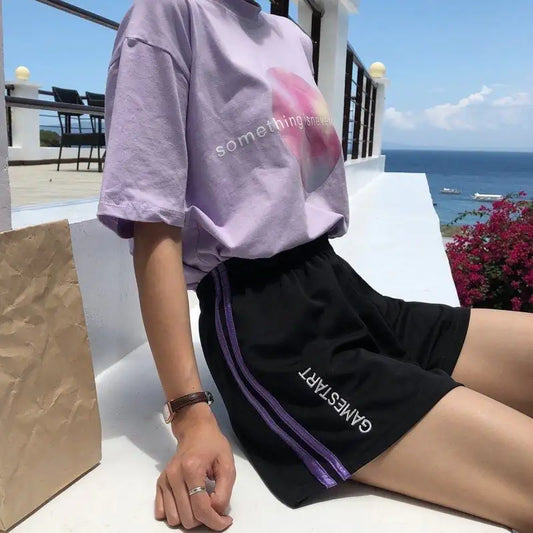 All Sizes - Retro Style High Waist Casual Wide Leg Shorts