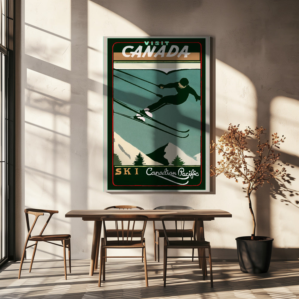 Wall art Winter Tourism: Vintage Ski Canada Poster-4